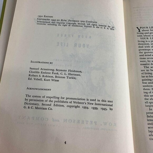 1950 Reading-Literature Book Three Your Life Book - Picture 4 of 7